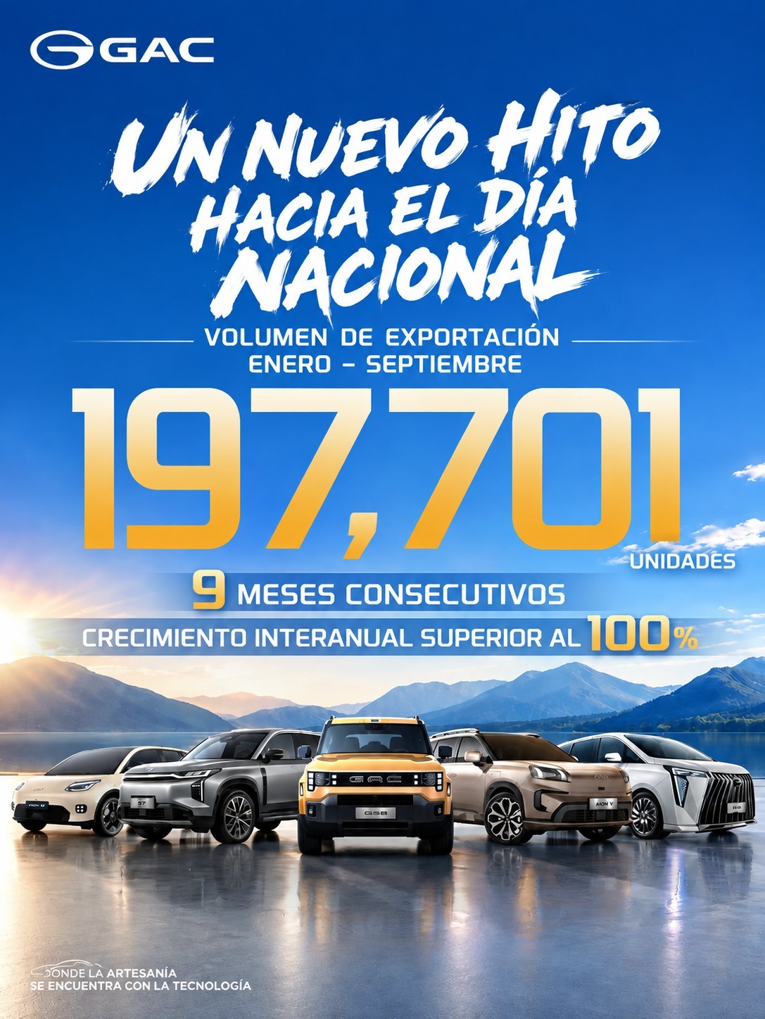 GAC alcanza 197,701 vehículos exportados de enero a septiembre de 2026